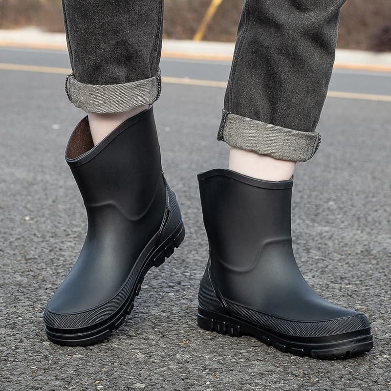 Bottes mi-mollet pêche homme imperméables antidérapantes semelles épaisses résistantes douces