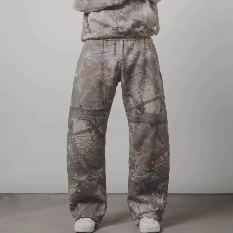 Pantalon baggy vintage camouflage pêche streetwear oversize pour homme et femme tendance Y2K