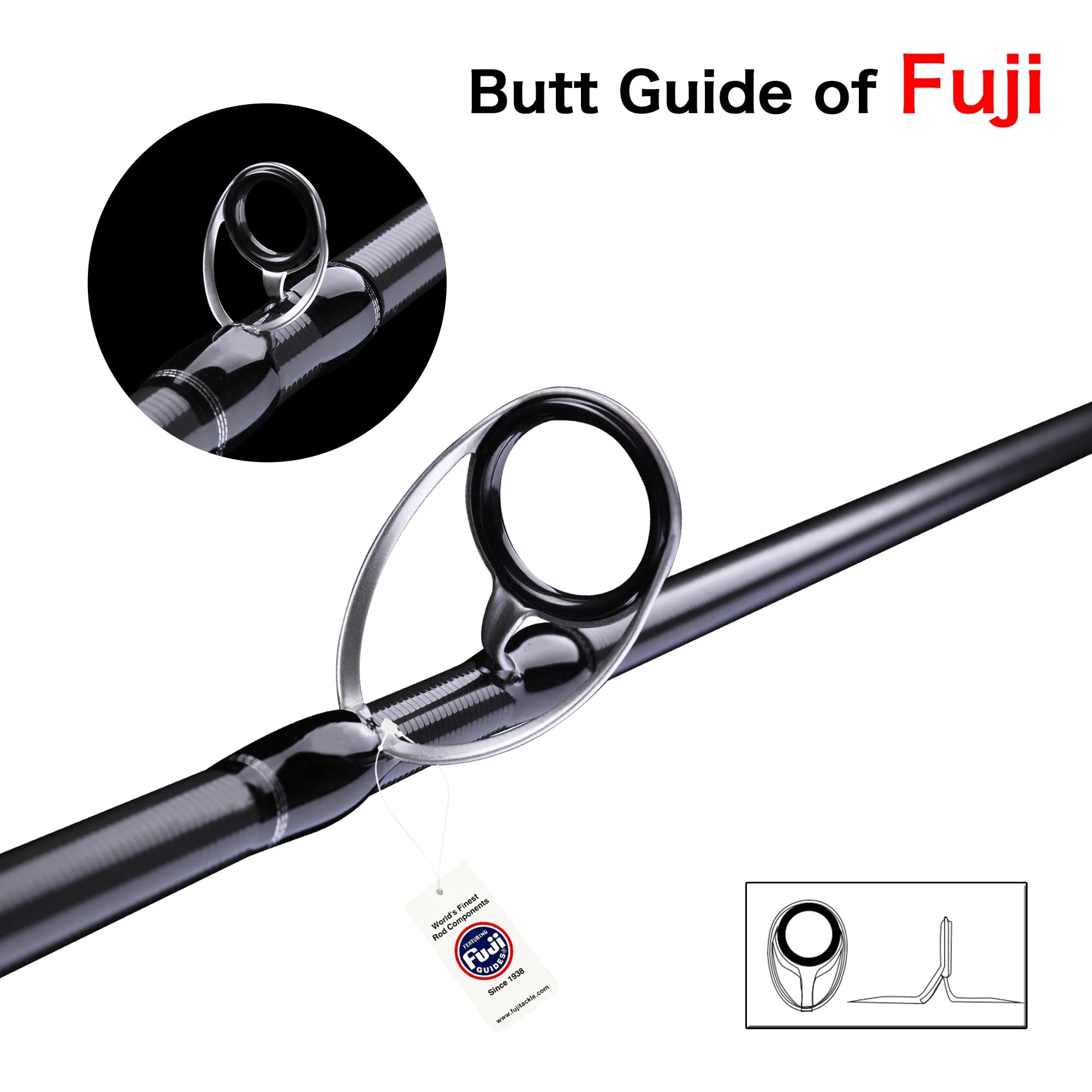 Canne spinning BIUTIFU Fuji T800 carbone 1.98-3.3m ML à H leurres 5-80g - canne casting rapide pêche