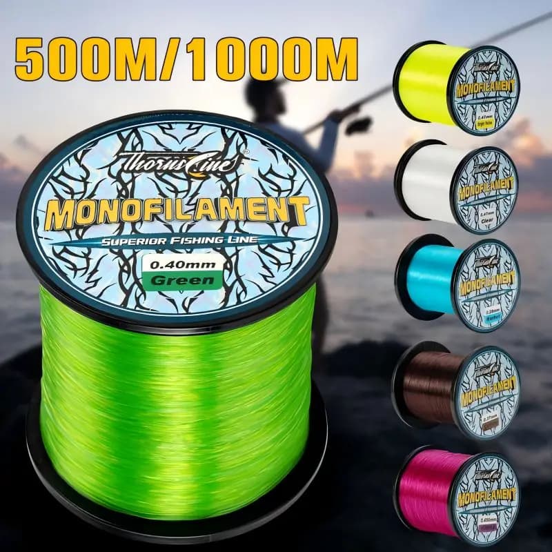 Ligne de pêche nylon fluorocarbone 500m 1000m haute résistance 3-39LB pour carpe et mer