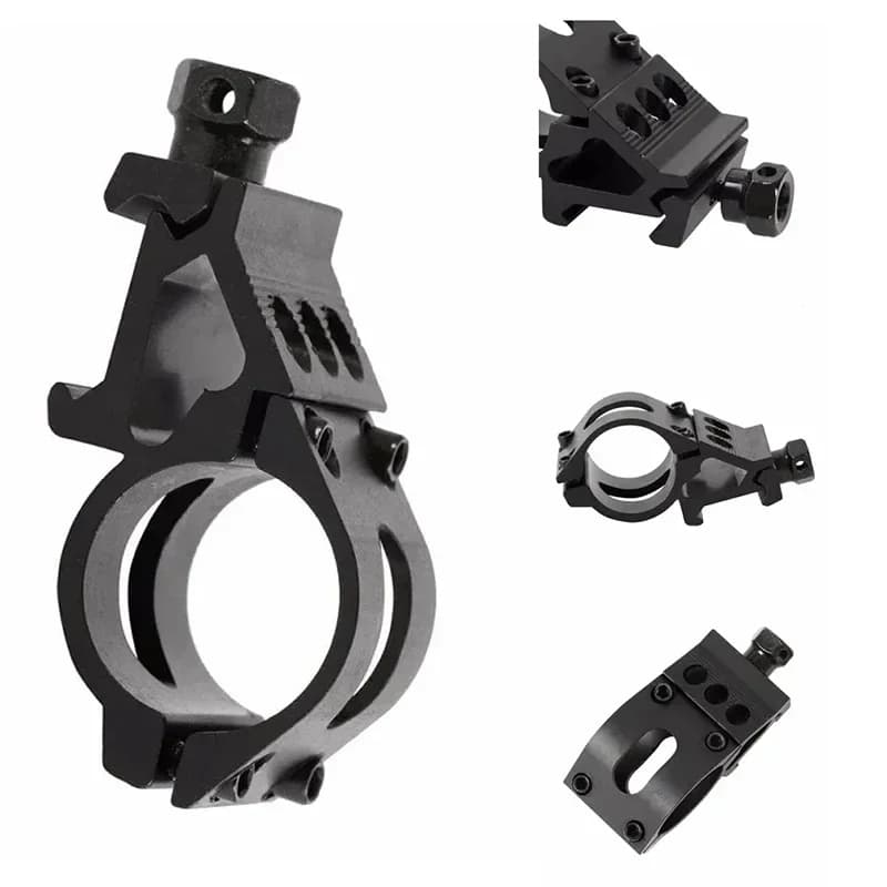 Support déporté lampe 25.4mm - Montage rapide 45° pour rail Picatinny, accessoire chasse tactique