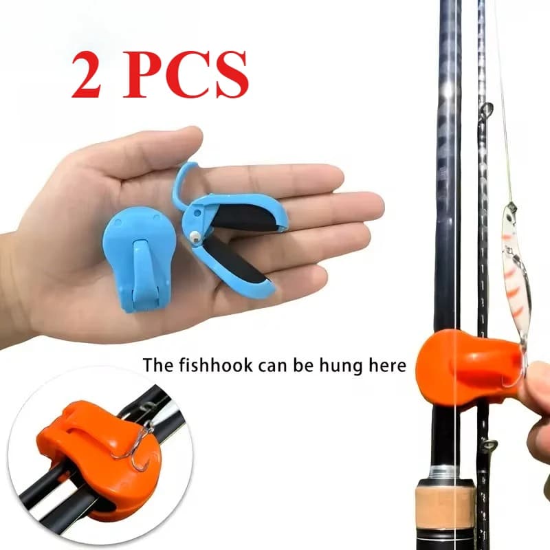 2 clips fixation rapide canne pêche sans outil main libre pour cannes 2 brins eau douce