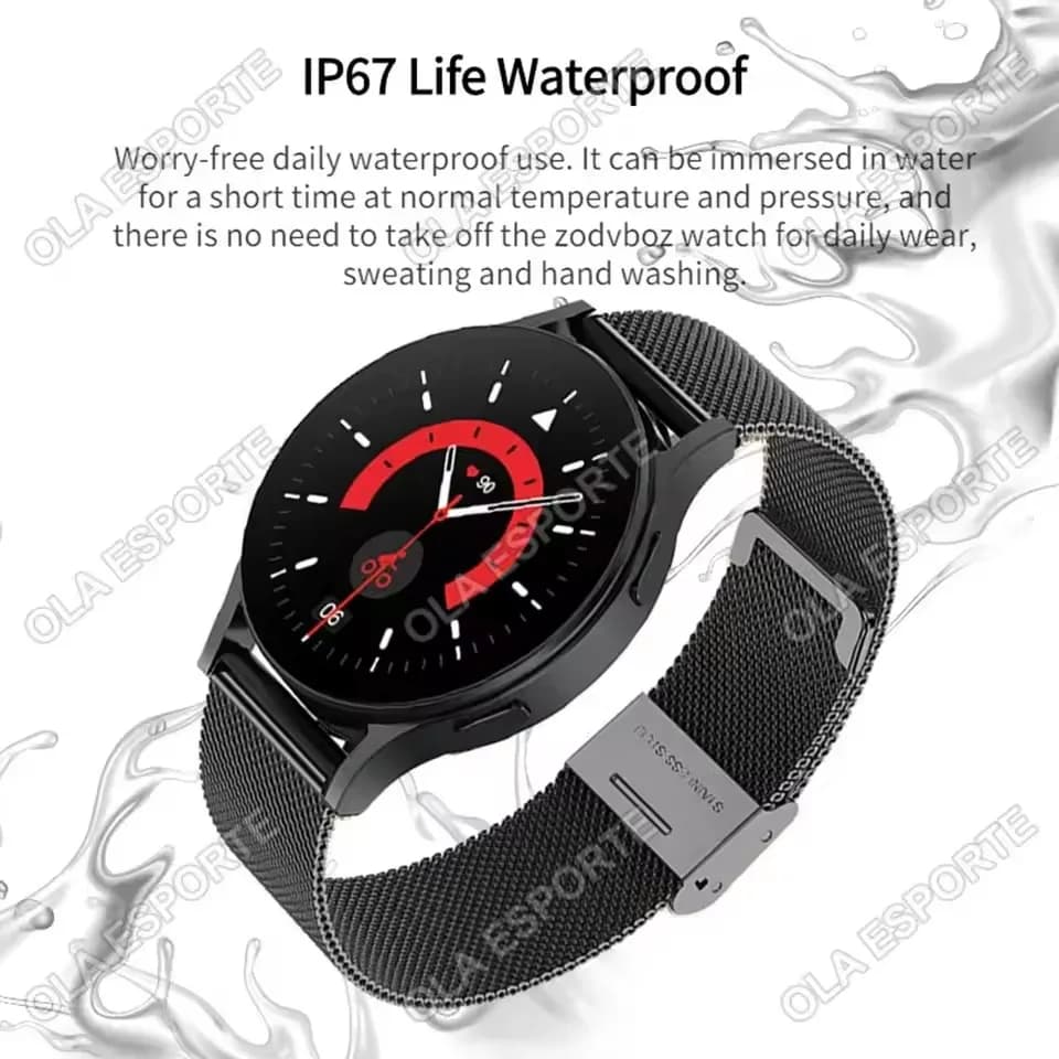Smartwatch femme avec appels Bluetooth et monitoring tension artérielle - Montre pêche étanche