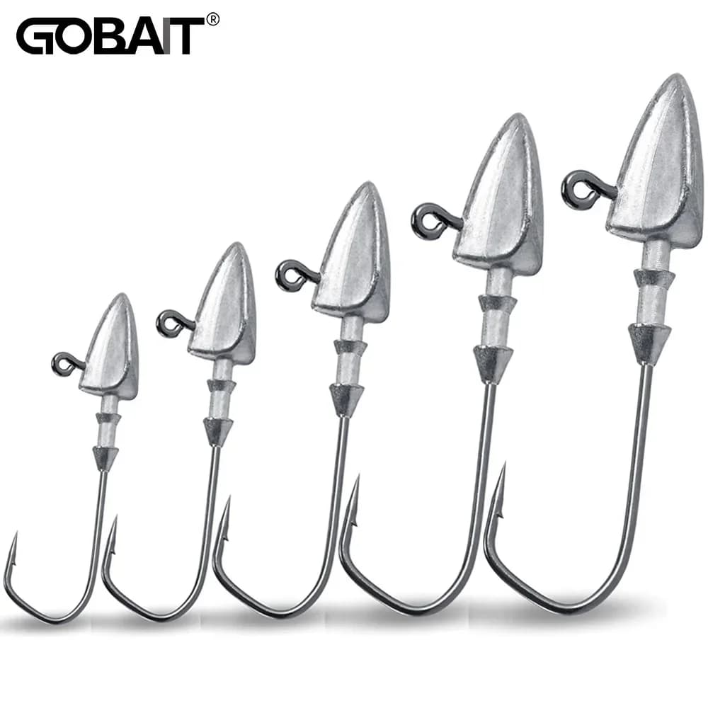 5 têtes plombées métal 3.5g à 35g - Hameçons sharp pour Texas Rig et leurres souples