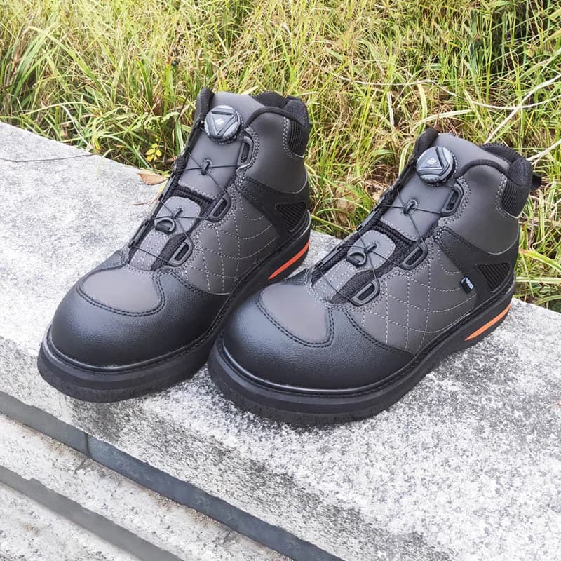 Bottes de pêche wading semelle feutre avec laçage automatique pour pêche à la mouche