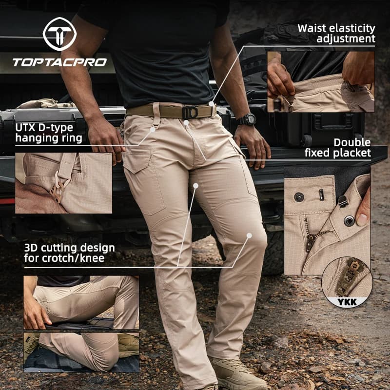 Pantalon tactique TOPTACPRO avec boîte cadeau - Triple protection pour pêche sportive intensive