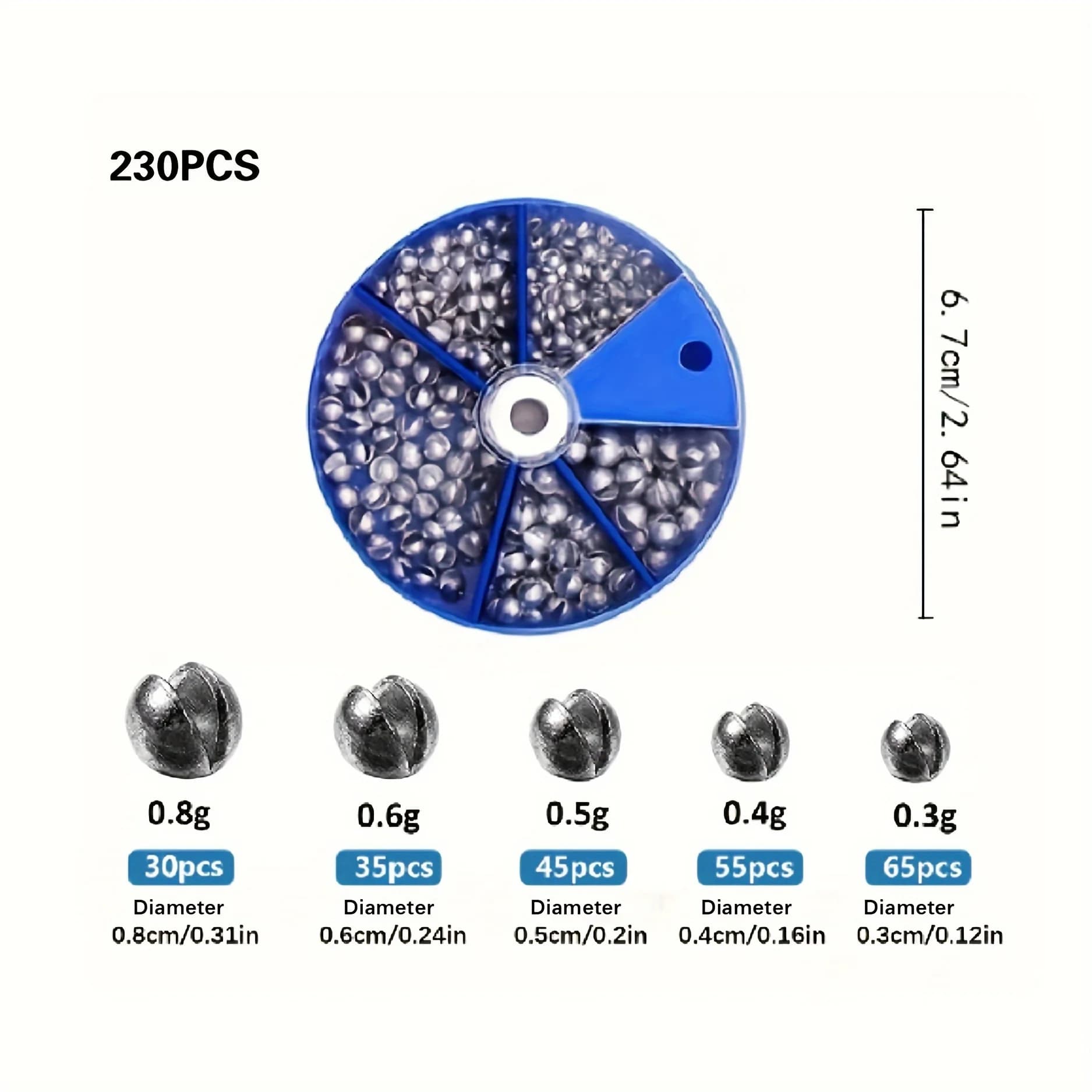 Plombs de pêche démontables ronds, 230 et 107 pièces, plombs split shot pour ligne