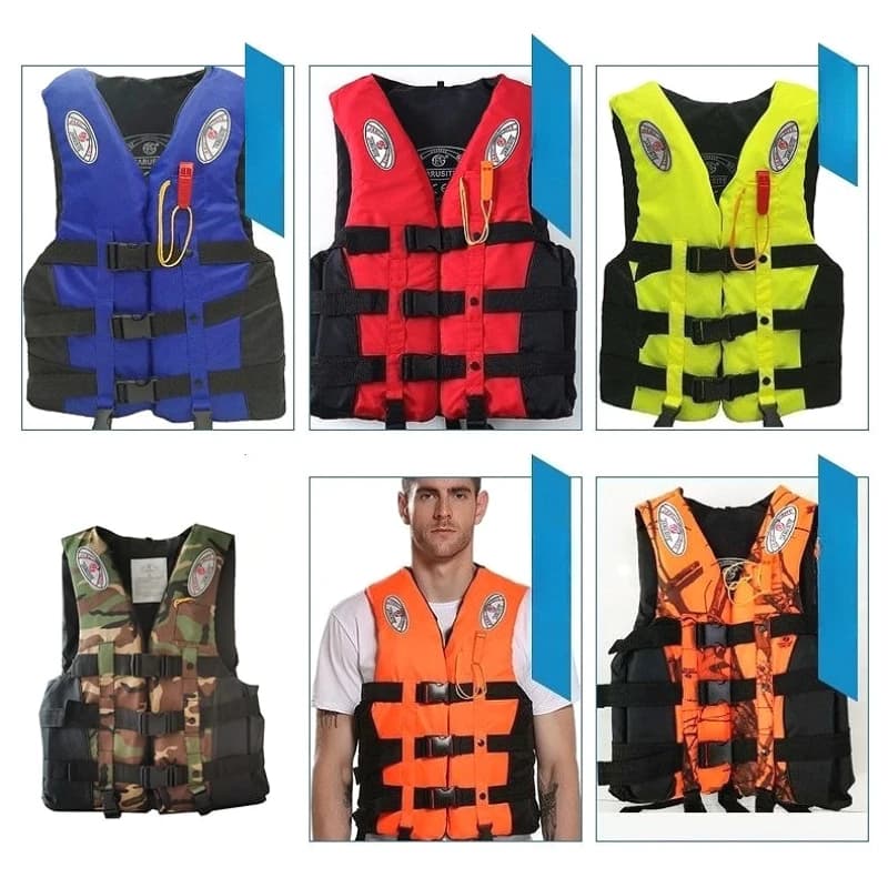 Veste de flottaison pêche en mer adulte taille S à 3XL en tissu Oxford enduit pour sports nautiques