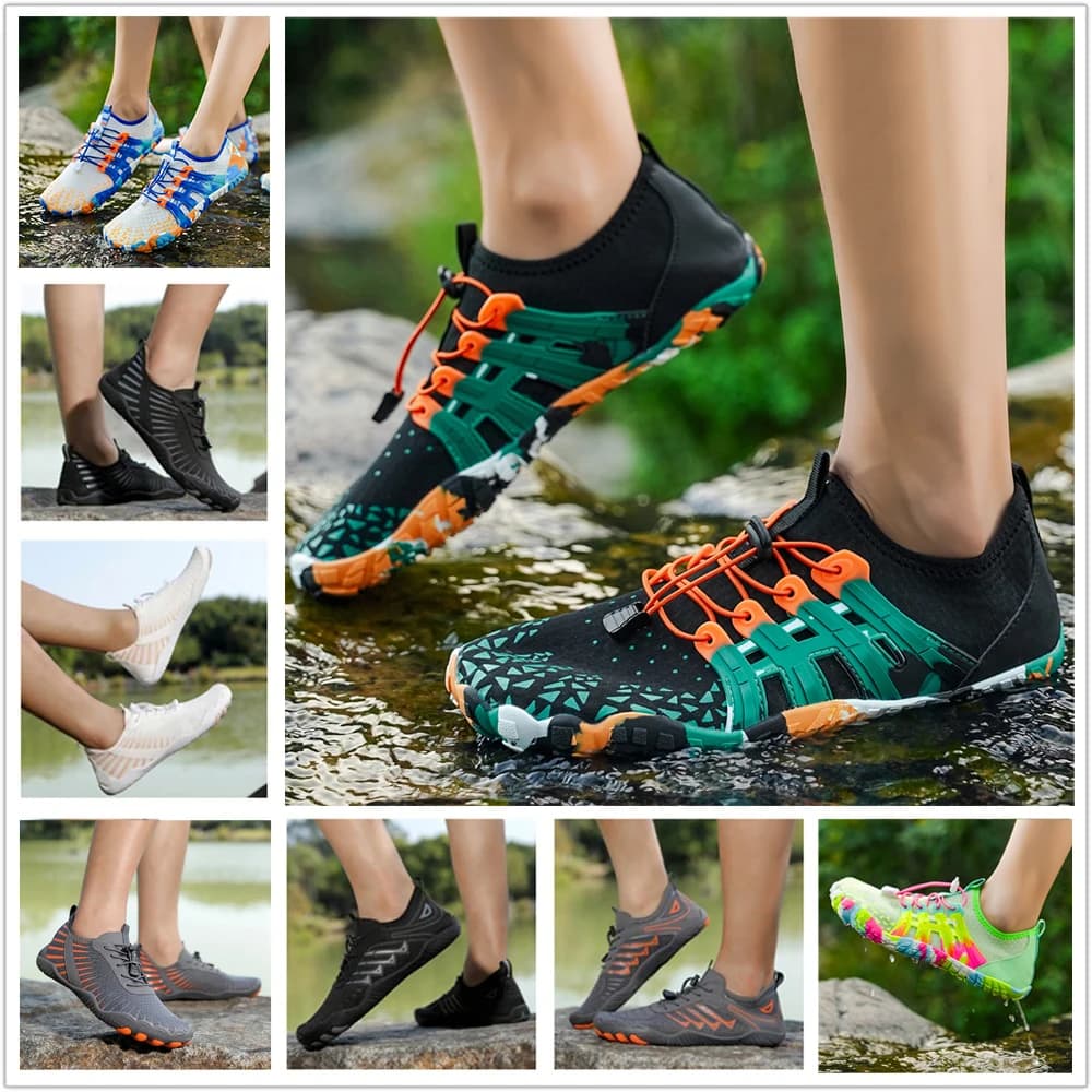 Chaussures aquatiques unisexes anti-dérapantes pour pêche en rivière et plage - Séchage rapide