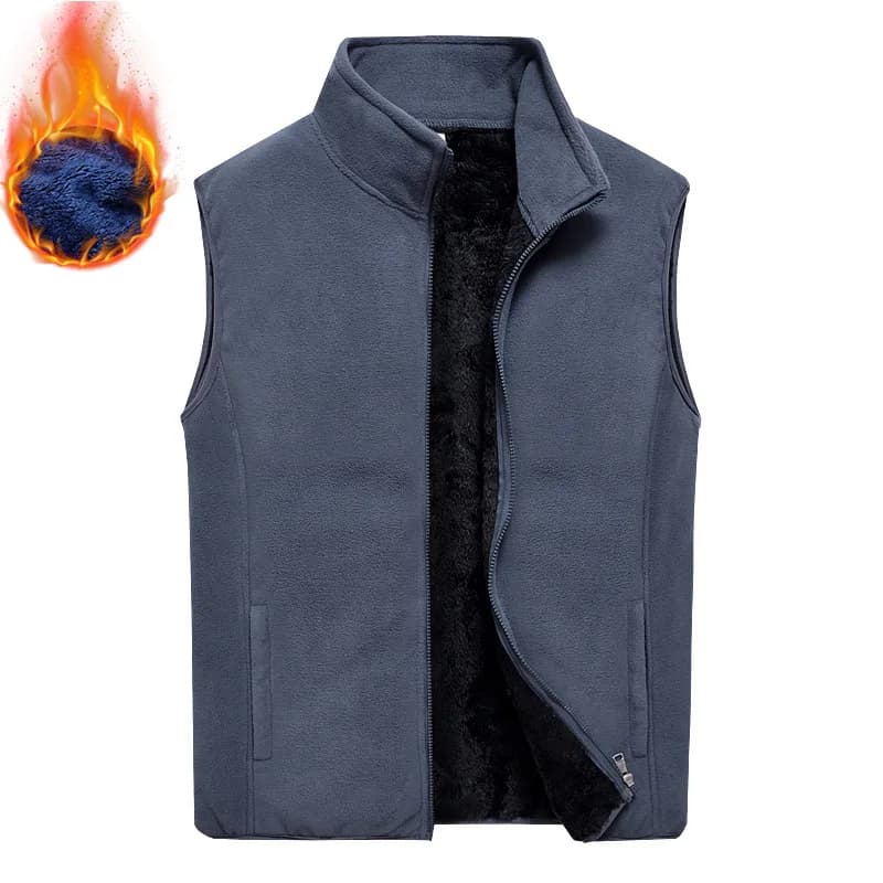 Gilet chaud sans manches laine mouton cachemire automne pêche col montant décontracté oversize homme