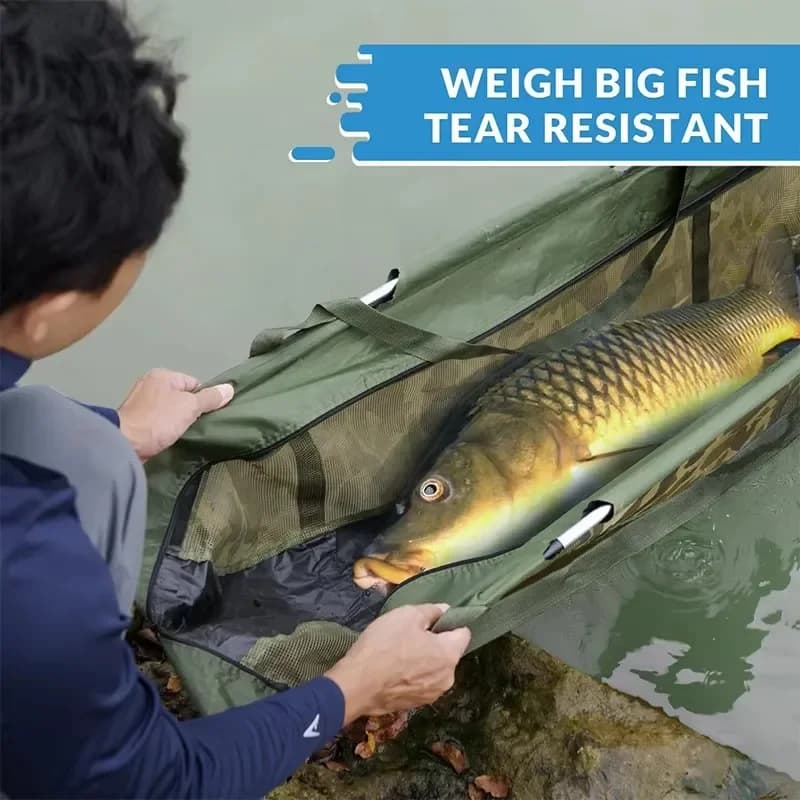 Filet de pesée pliable et tapis de protection pour peser et manipuler poissons en sécurité