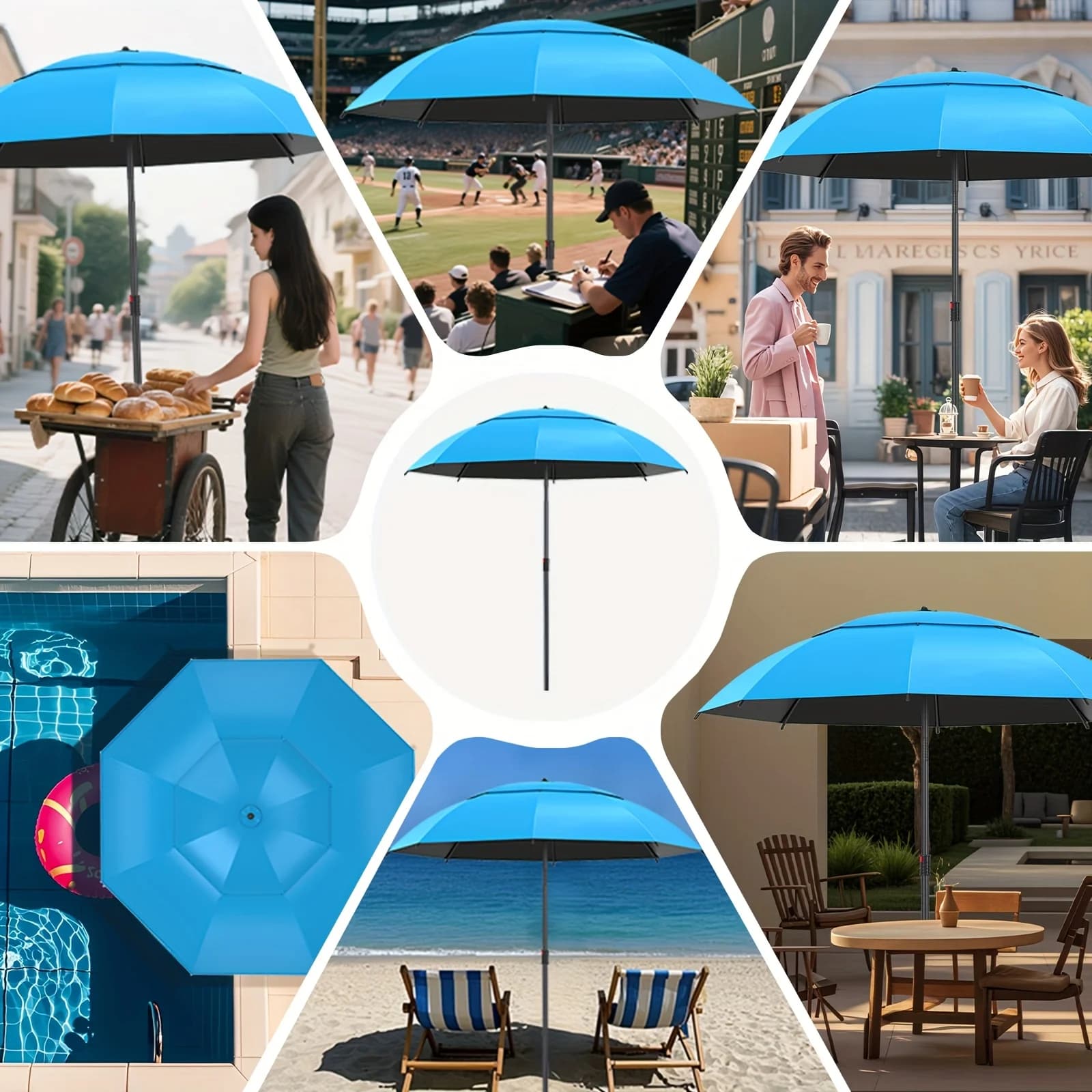 Parapluie pêche extérieur portable ombre soleil pour pêcheurs étal jardin boutique activités outdoor