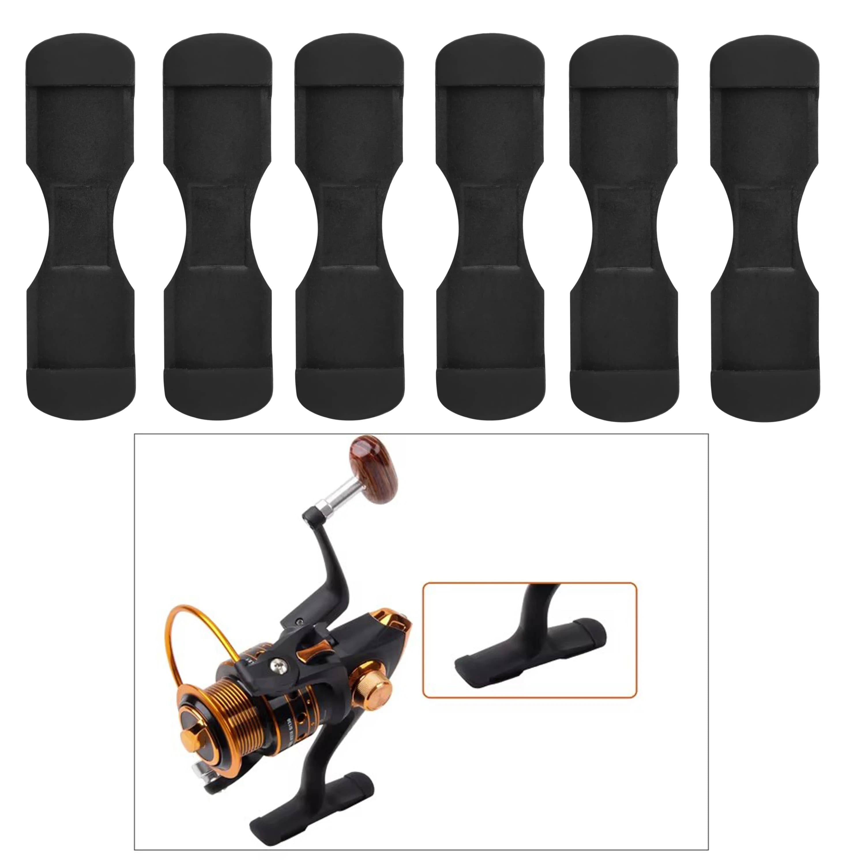 Lot 6 protections caoutchouc noir élastique pour base de moulinet pêche couvre tous modèles