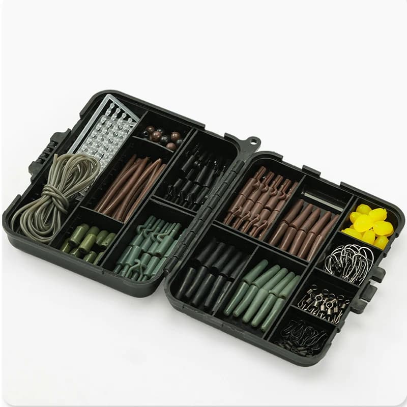 Accessoires pêche carpe 173 pièces - Montages rigs émerillons doubles côtés équipement carpe
