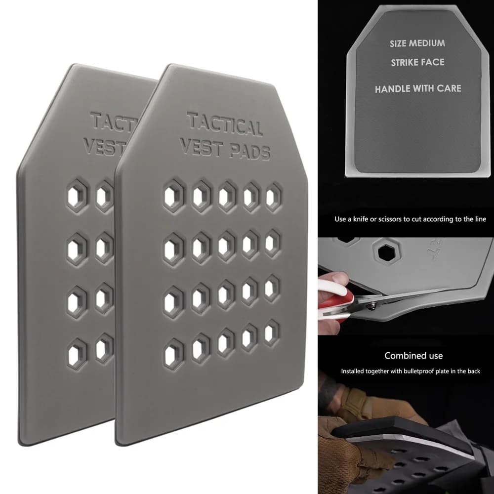 Plaque de protection tactique VULPO rembourrée - Insert anti-choc pour gilet de pêche et portage