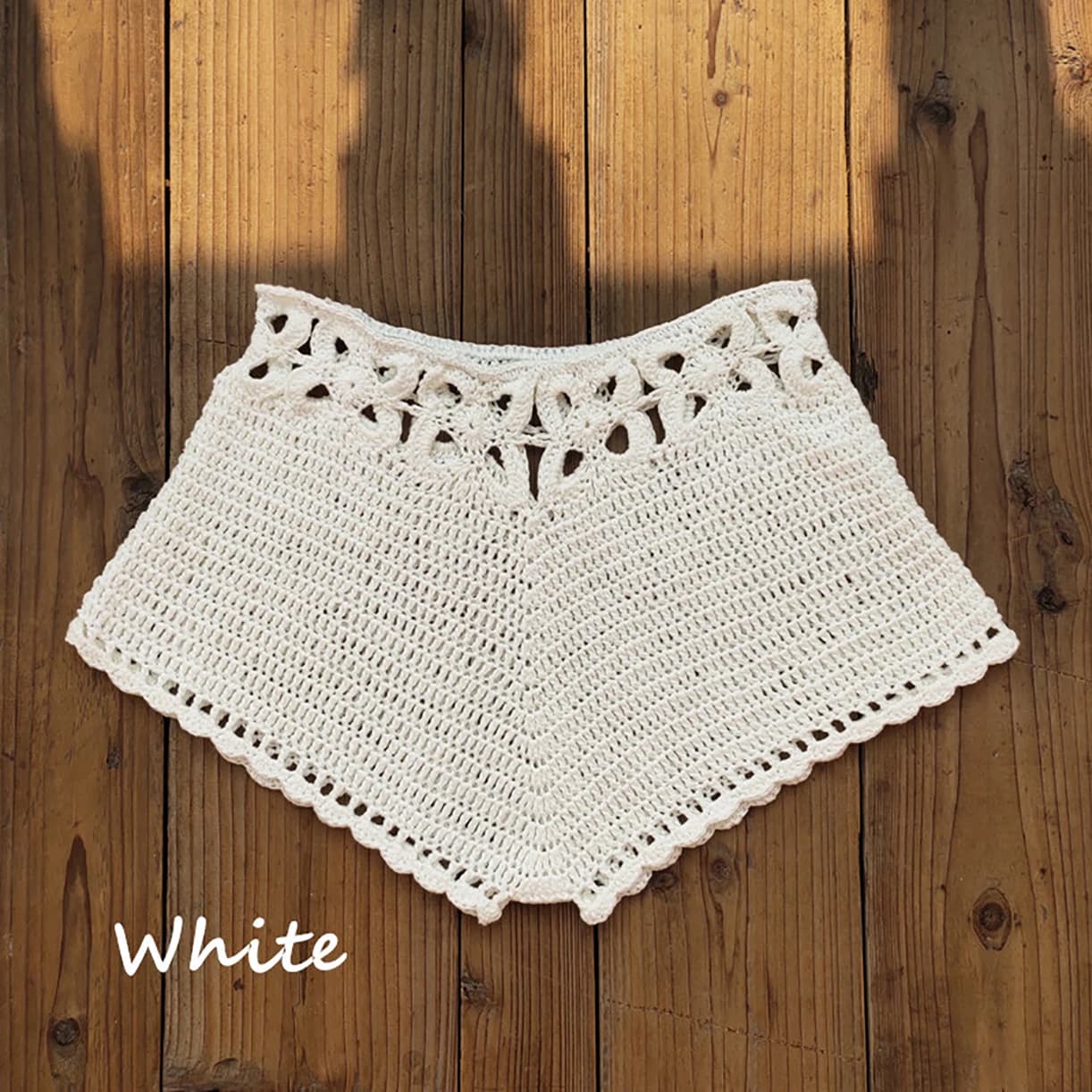 Short de bain crocheté femme été avec découpes - Maillot de bain style plage à cordon
