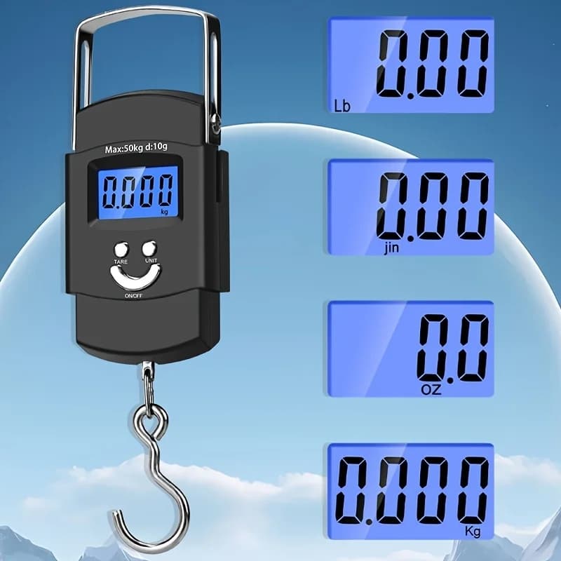 Balance pêche portable 50kg rétro-éclairée - Pèse-poissons LCD pour pêcheurs et chasseurs extérieur