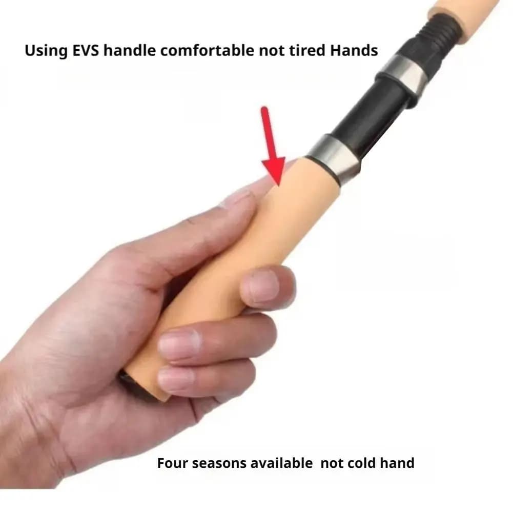 Canne pêche glace télescopique 55-75cm carbone - Portable 2 pièces solide pour pêche hiver mini