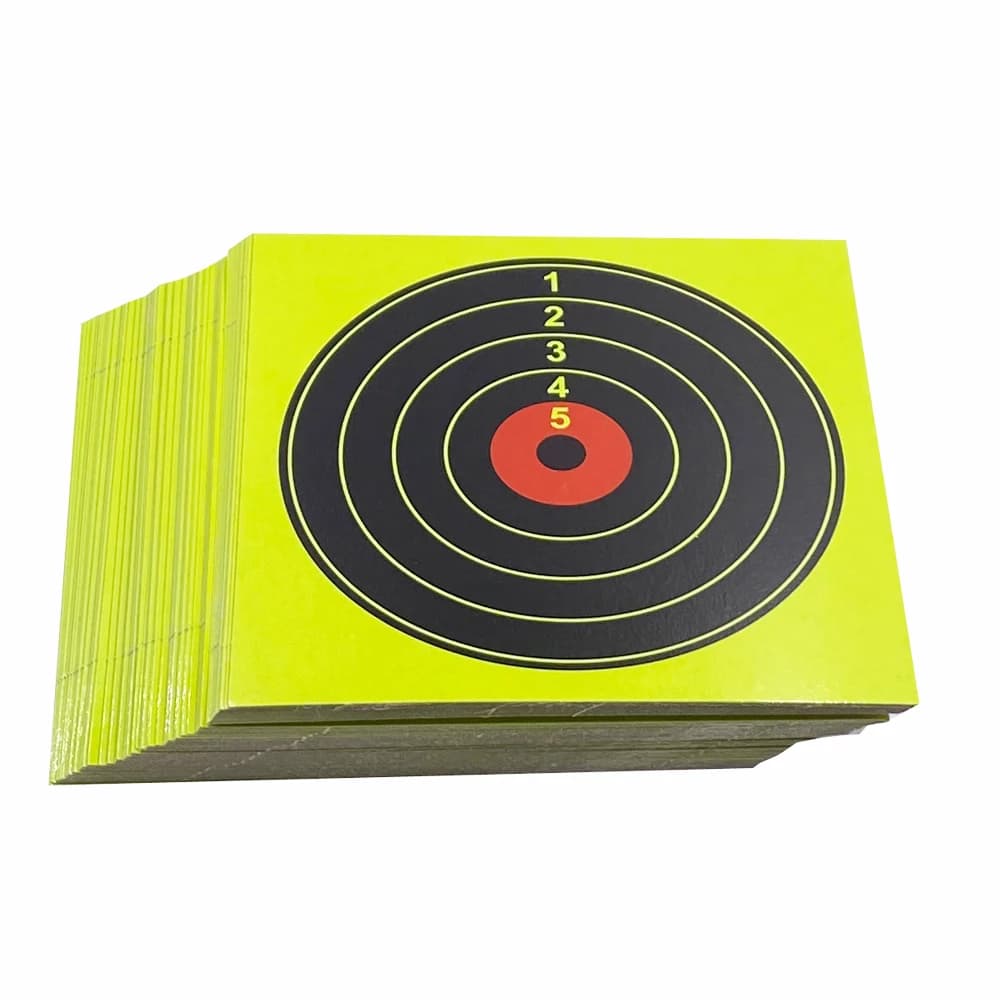 Lot de 20 cibles carton éclaboussantes réactives 14x14cm - Cibles compatibles avec piège à plombs