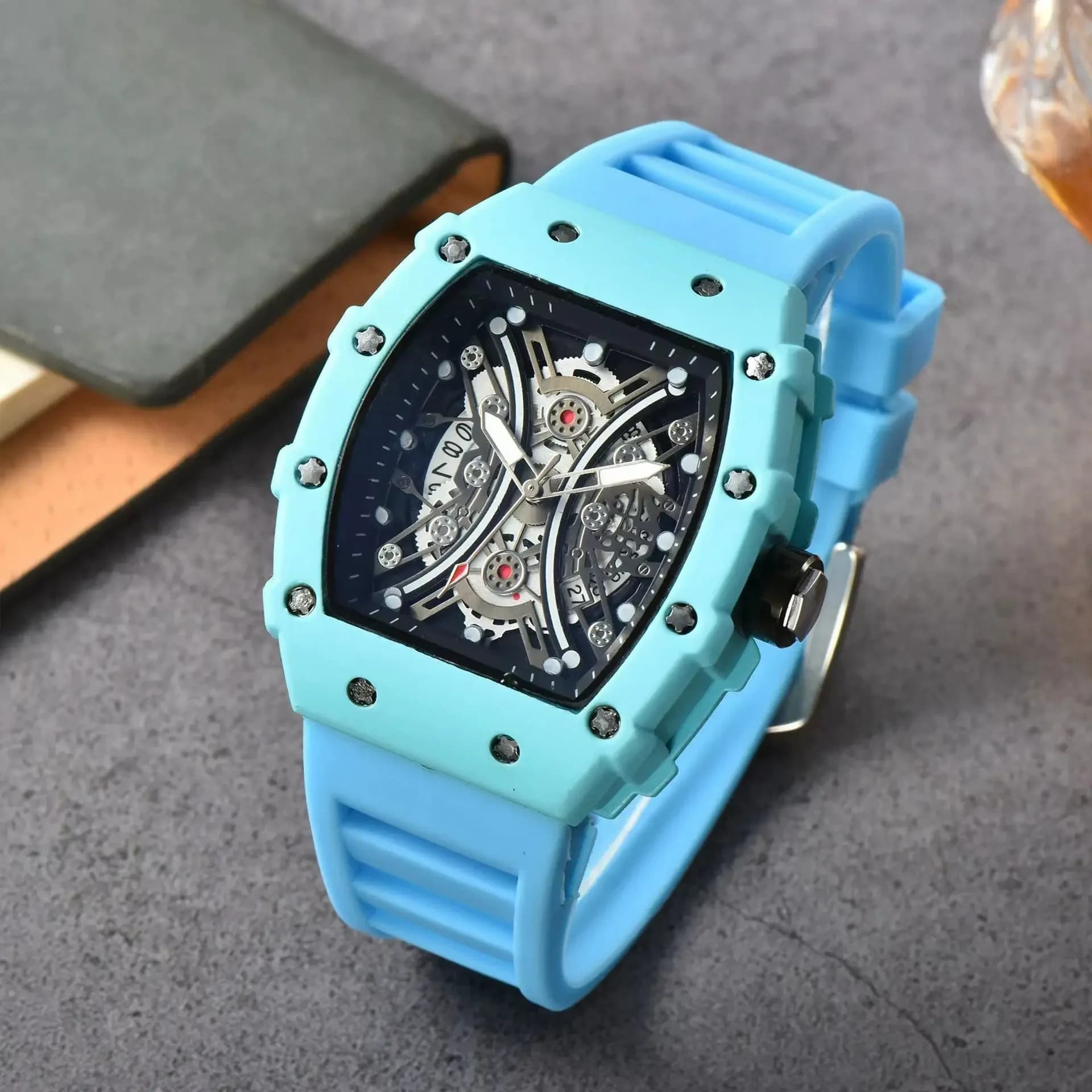 Montre homme fantôme squelette luxe quartz - Cadran transparent skull étanche tendance horlogerie masculine