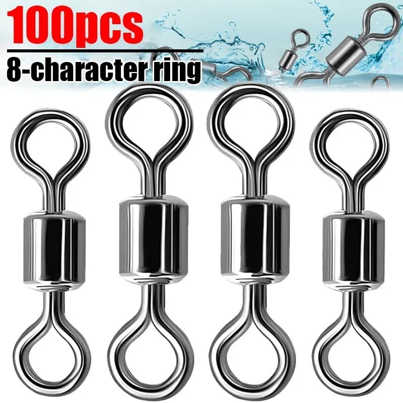 50-100pcs roulements à billes pêche connecteurs acier inoxydable accessoires carpe hameçons leurres