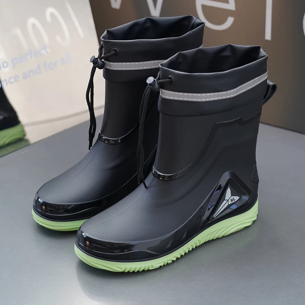 Bottes de pluie homme style britannique anti-dérapantes chaudes pour automne-hiver étanches