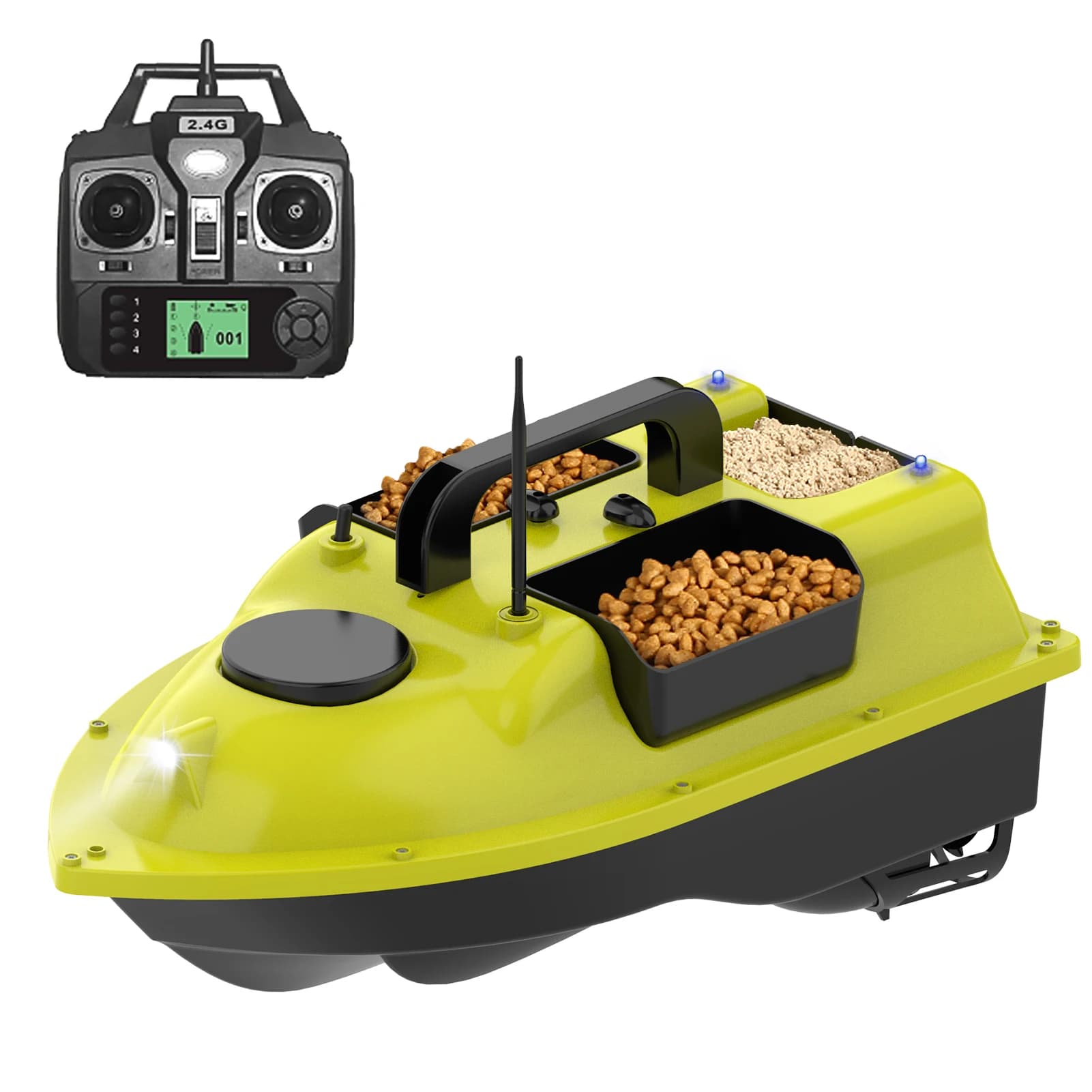 Bateau appât pêche GPS sans fil avec 3 conteneurs appâts télécommande 400-500m portée retour automatique carpe