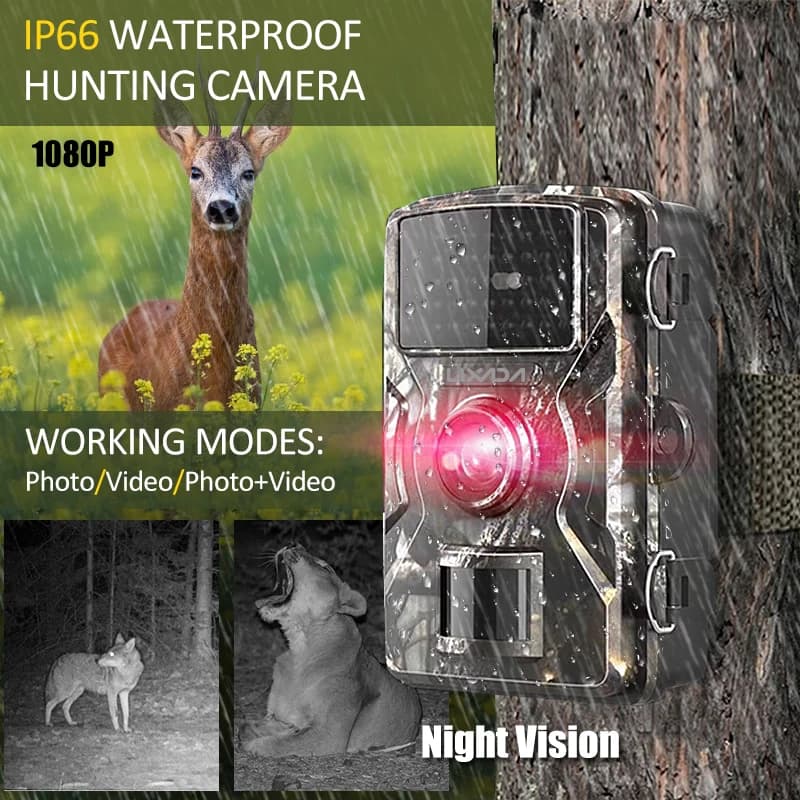 Caméra 16MP 1080P étanche IP66 vision nocturne infrarouge pour surveillance faune et sécurité France