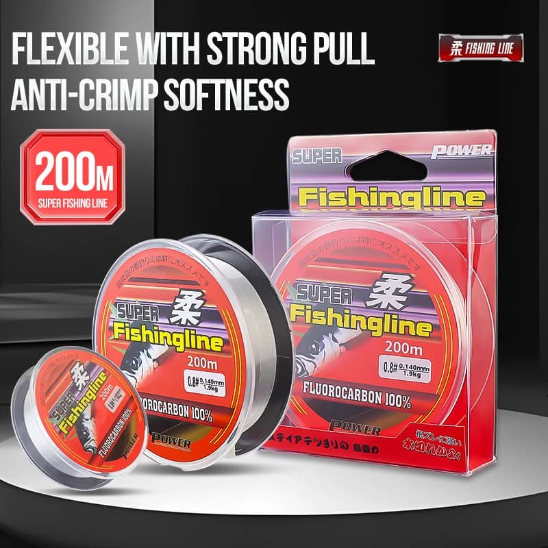 Ligne de pêche monofilament TAIYU 200 mètres résistante fluorocarbone 4-20LB pour tous poissons