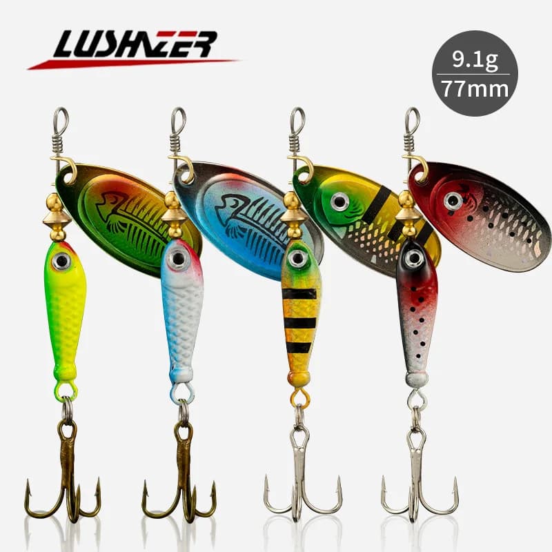 Leurre cuillère spinnerbait LUSHAZER 9g pour carnassiers, truite et brochet, avec hameçon triple