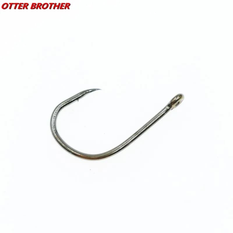 Hameçons simples carpe 30 pièces anneau circulaire acier carbone tailles 3-12# pour pêche aux vers