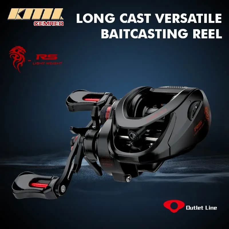 Moulinet baitcasting CEMREO 7kg drag frein magnétique 7.0:1 pour truite carpe black bass