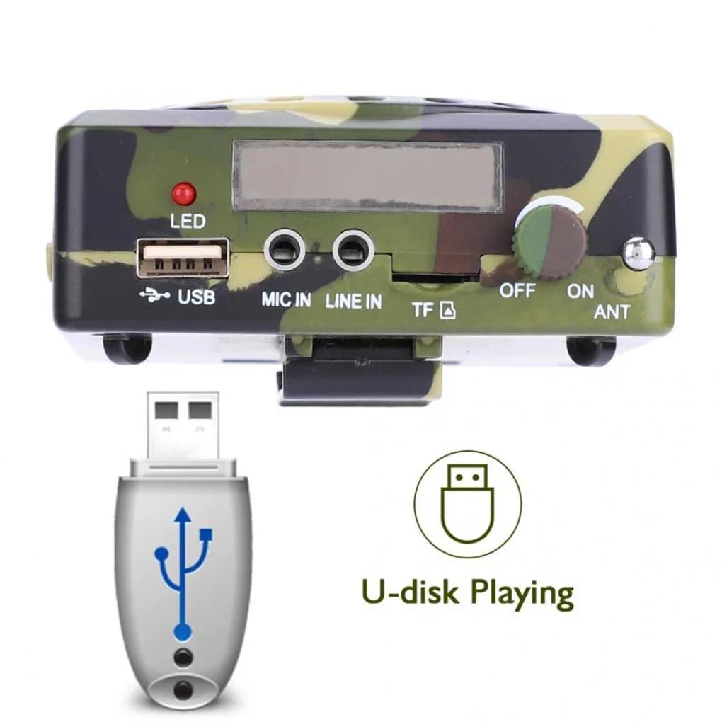 Amplificateur son professionnel télécommande chasse - Haut-parleur appel appâts ampli petit format prise EU
