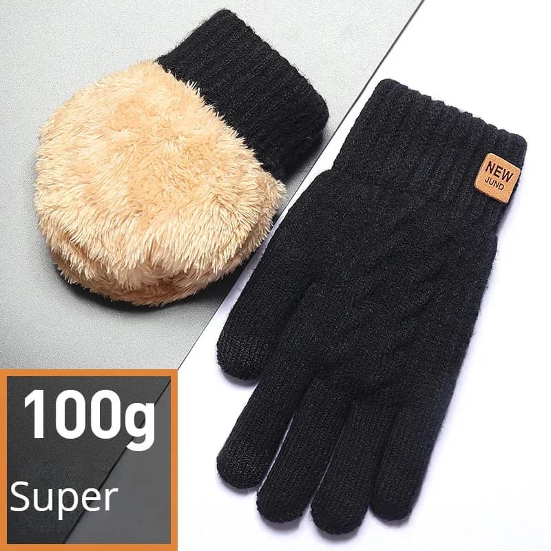 Gants tricotés épais thermiques homme femme tactiles hiver extérieur laine conduite mitaines touchscreen