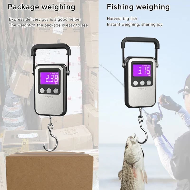 Balance numérique portable 60kg 10g pour bagages - Pêche avec chargeur USB et crochet
