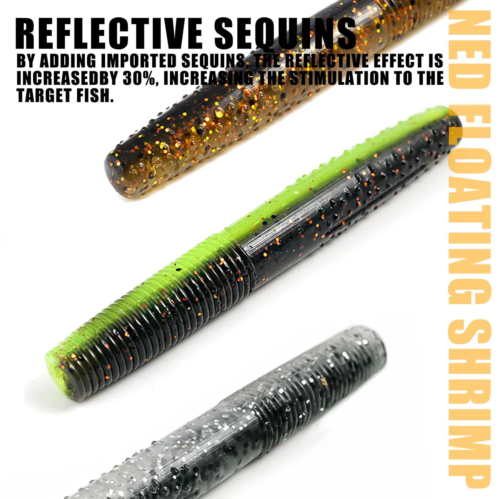 Leurre souple vers flottant SAMOLLA ned wacky rig weightless pour pêche bar leurre artificiel
