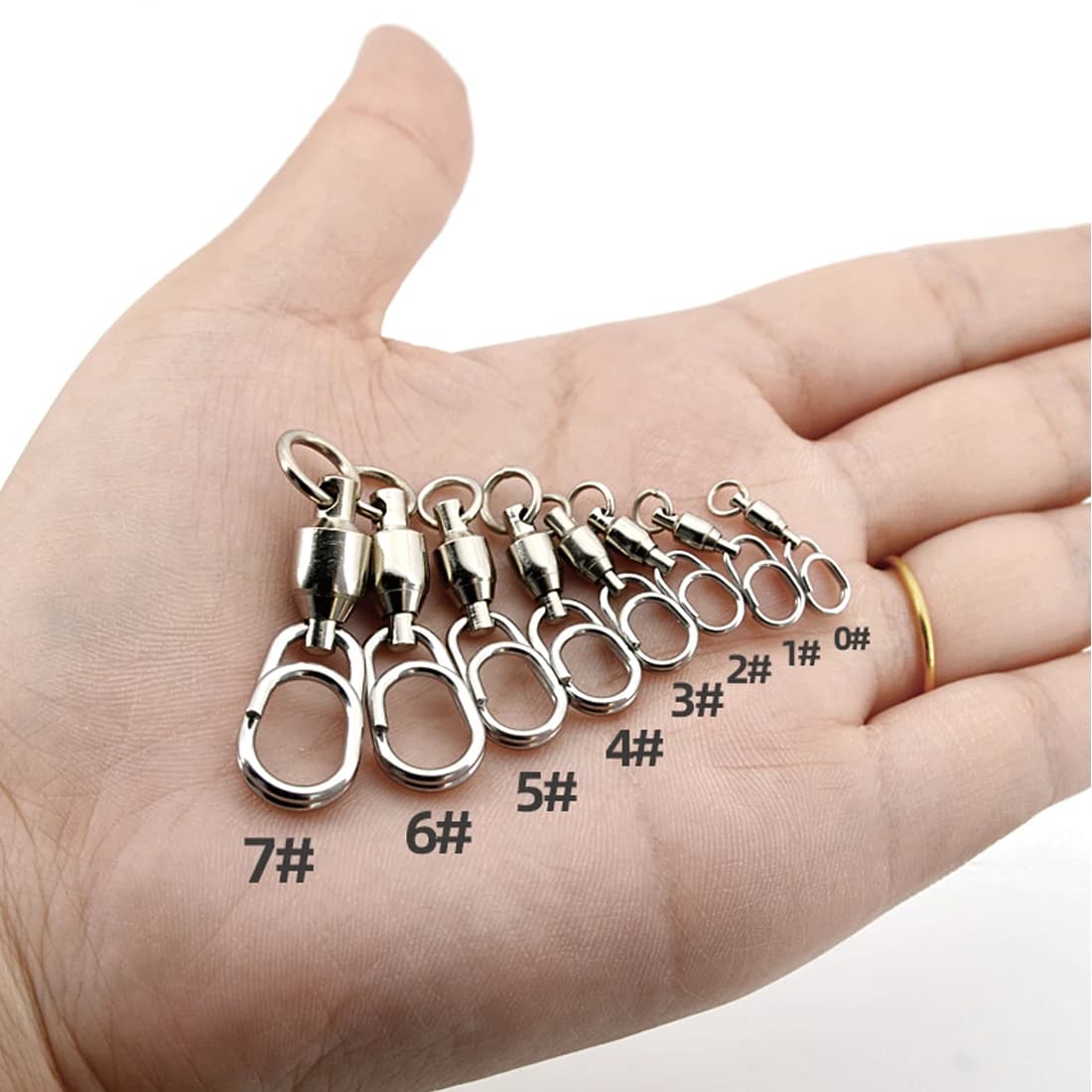 10 émerillons rapides à roulement à billes inox 9km - accessoires pêche connecteurs clips