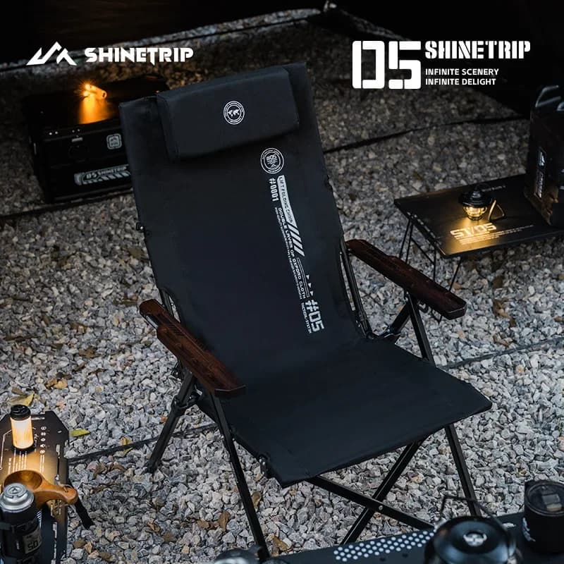 Chaise camping pliante portable ShineTrip Série 5 réglable - Siège bureau sieste pêche pique-nique déjeuner
