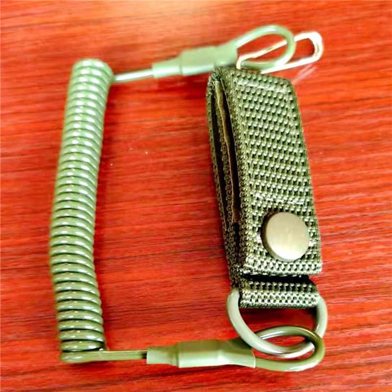 Élastique lanyard tactique anti-perte ressort sécurité pour clés lampe chasse accessoires pêche