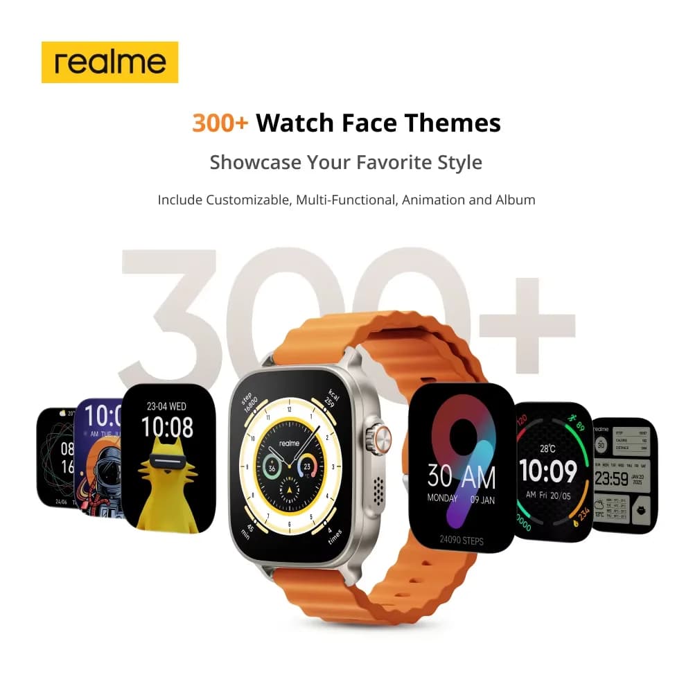 realme watch 5 Version Globale - Montre connectée AMOLED 1,97 pouces 600 nits autonomie 14 jours étanche IP68