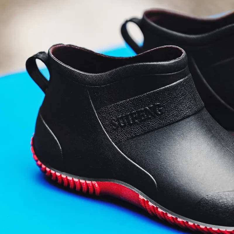 Chaussures pluie homme bottes courtes tendance mode antidérapantes travail cuisine pêche extérieur caoutchouc