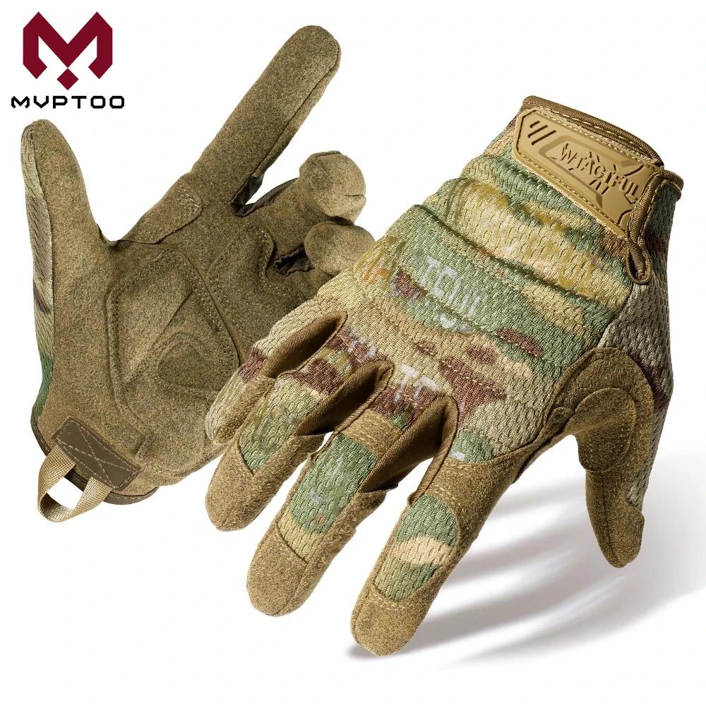 Gants tactiques camouflage écran tactile pour pêche, paintball, airsoft et sports de plein air mixtes