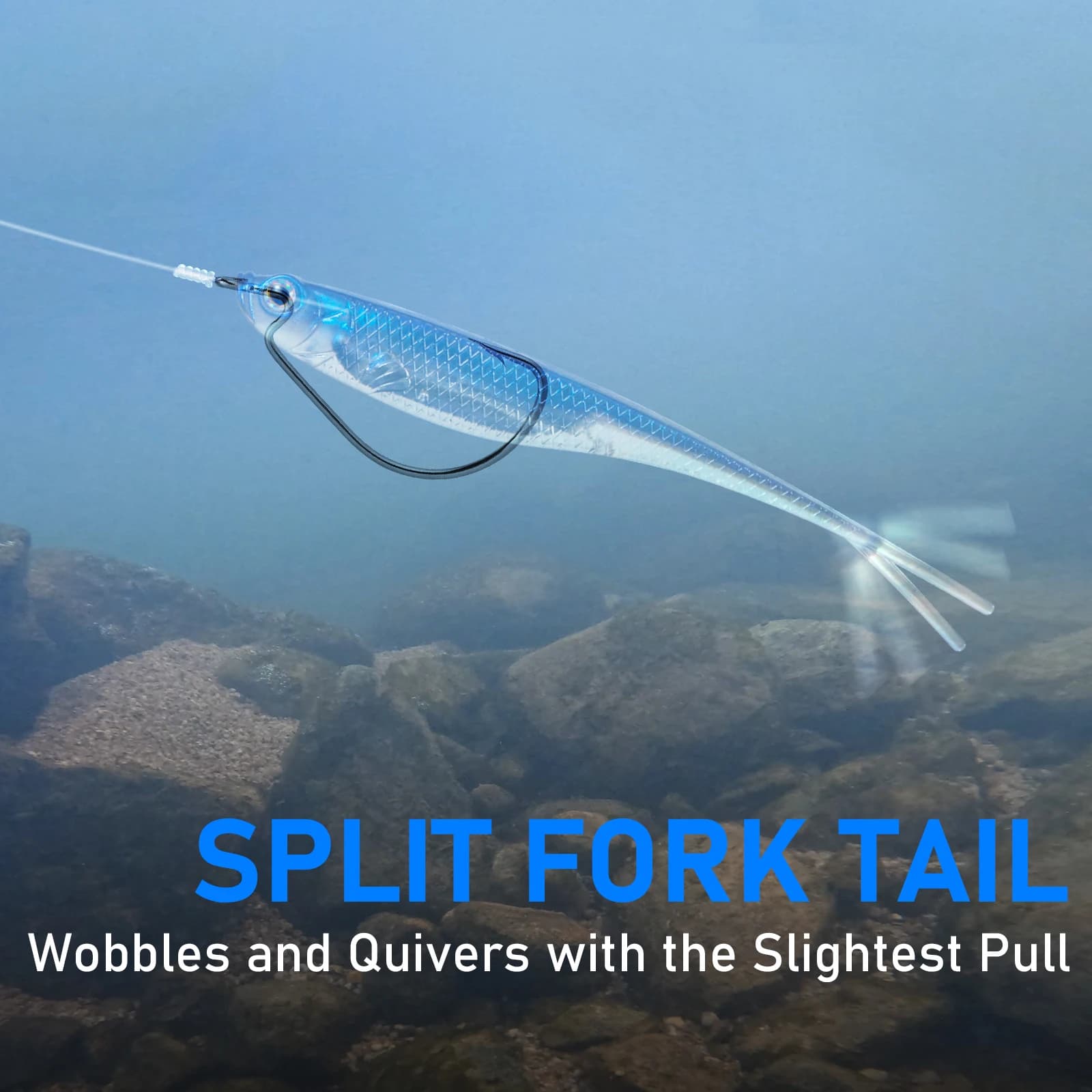Leurre souple silicone Fork Tail pour pêche en mer et eau douce, appât souple sans herbe