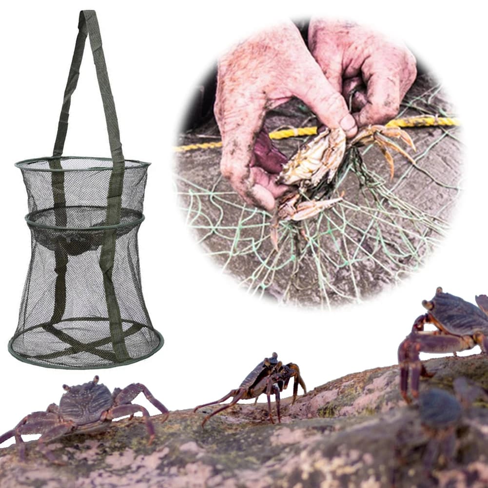 Filet de pêche pliable en maille ronde - Épuisette de débarquement pliable pour poissons et accessoires