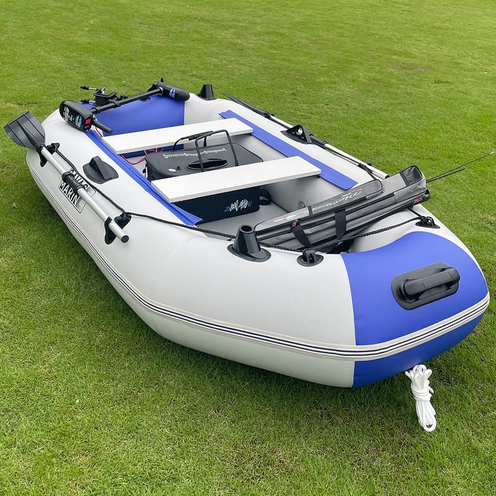 Kayak de pêche gonflable 3 places 7.5 pieds - Bateau à rames PVC durable pour rivières et lacs