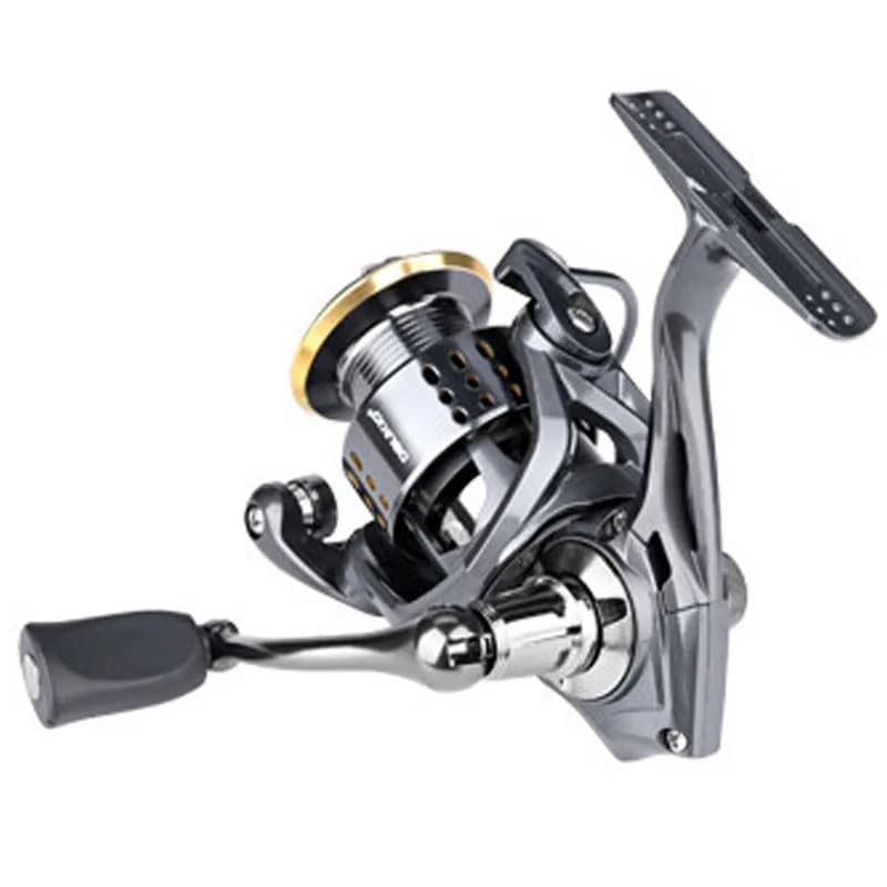 Moulinet de pêche spinning DEUKIO 5.2:1 - Moulinet mer et eau douce avec frein MAX 15lbs et bobine métal