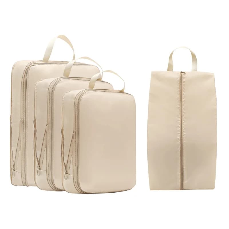 Set 4 cubes compression rangement valise pêche - Organisateurs vêtements étanches pour voyage pêcheur