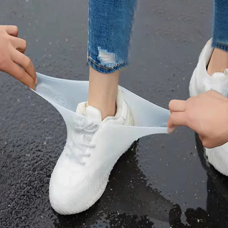 Protections imperméables pour chaussures en silicone - Paire de surchaussures anti-pluie extérieures