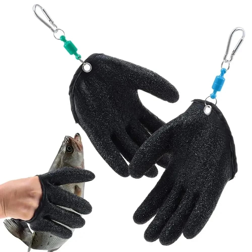 Gant de pêche professionnel latex anti-dérapant - Protection mains contre perforations et éraflures pêcheur