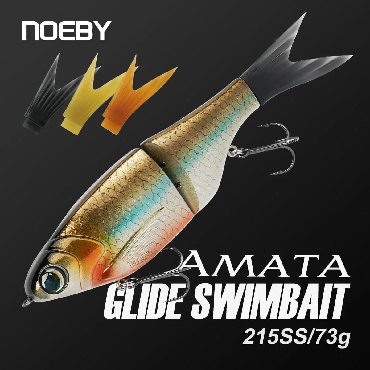 Leurre souple Noeby Amata 215mm 73g swimbait glide sinking pour brochet black-bass carnassiers